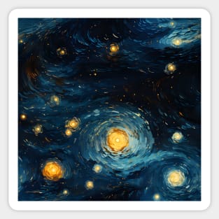 Van Gogh Starry Night Outer Space Pattern 25 Sticker